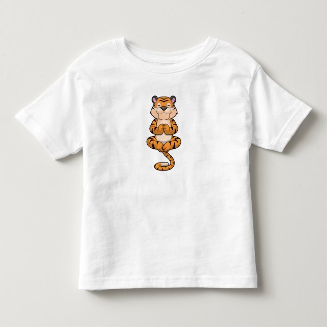 Tiger at Yoga Fitness Toddler T-shirt (Front)