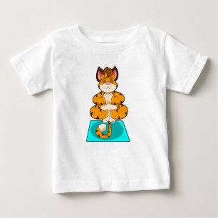 Tiger at Yoga on Yoga mat Baby T-Shirt