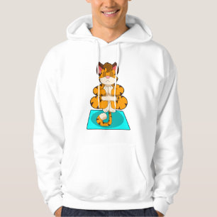 Tiger at Yoga on Yoga mat Hoodie