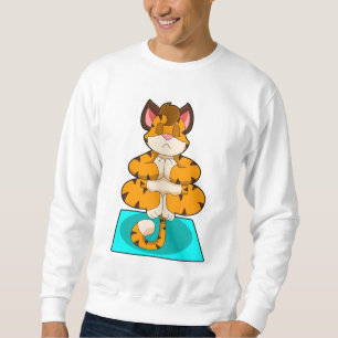 Tiger at Yoga on Yoga mat Sweatshirt