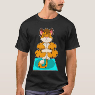 Tiger at Yoga on Yoga mat T-Shirt