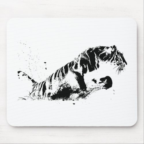 Tiger Attacking Mouse Pad