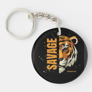 Tiger attractive black Keychain