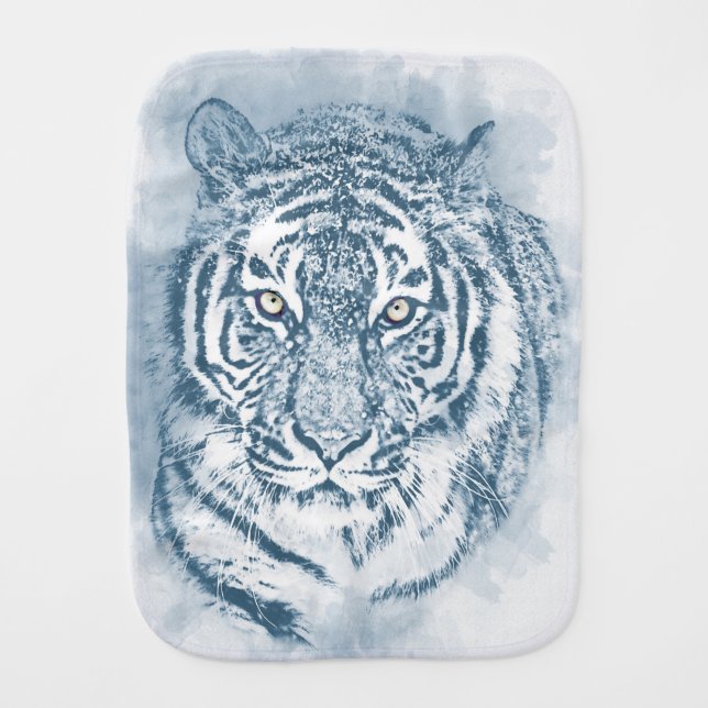 tiger baby burp cloth (Front)