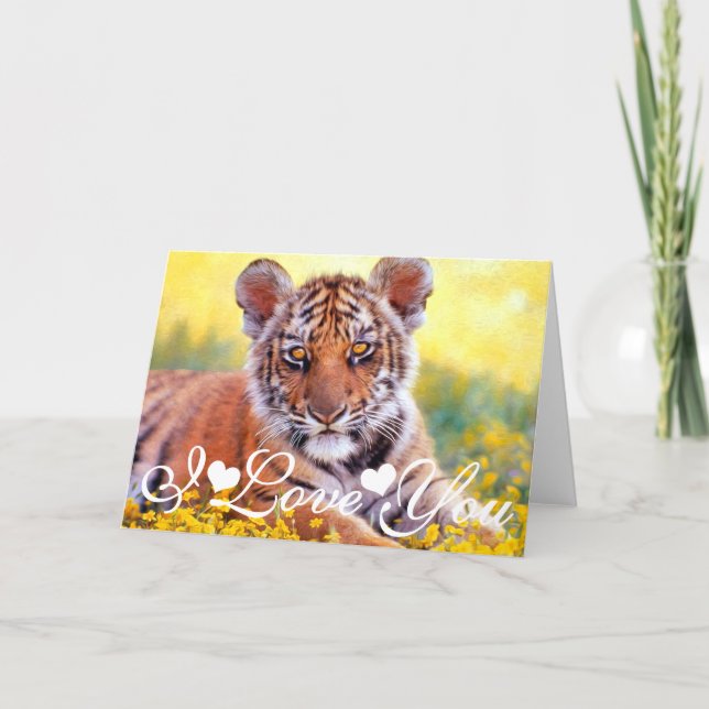 Tiger Baby Cub I Love You Card (Front)