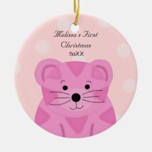 Tiger Baby First Christmas Ceramic Ornament