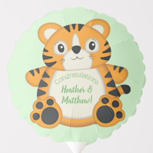 Tiger Baby Shower Green Balloon