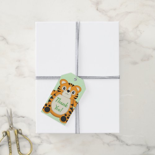 Tiger Baby Shower Green Gift Tags