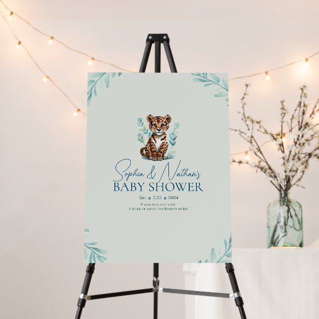  Tiger Baby Shower Guest Signature & Advice Foam Board (In Situ (Stand))
