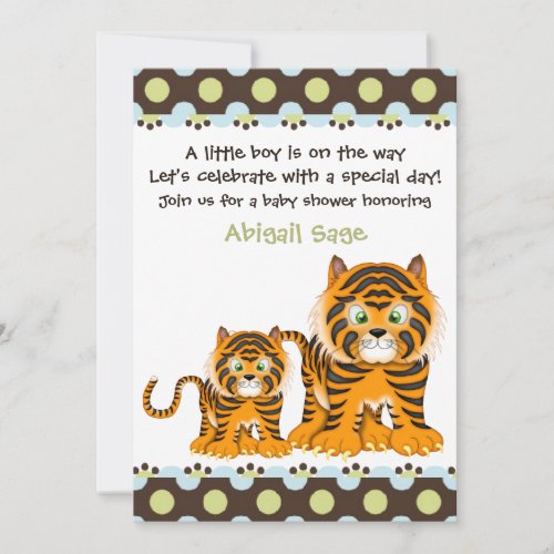 Tiger Baby Shower Invitation for Boys