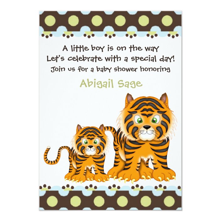 Tiger Baby Shower Invitation for Boys
