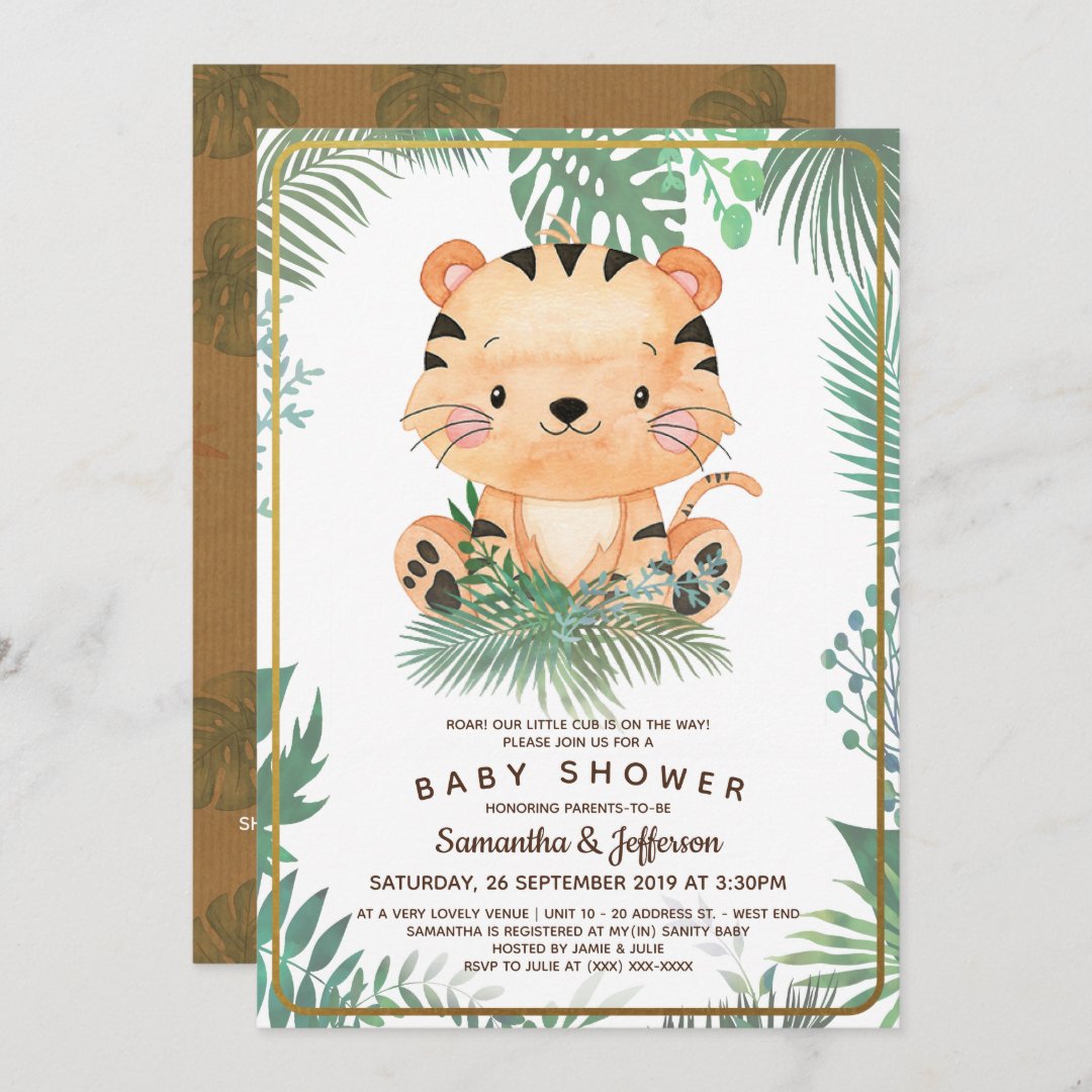 Tiger Baby Shower invitations | Zazzle