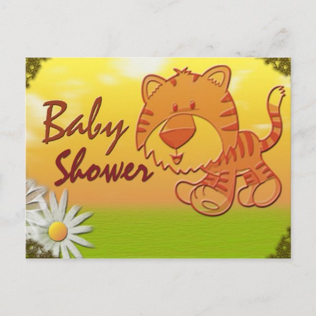 Tiger Baby Shower Postcard (Front)