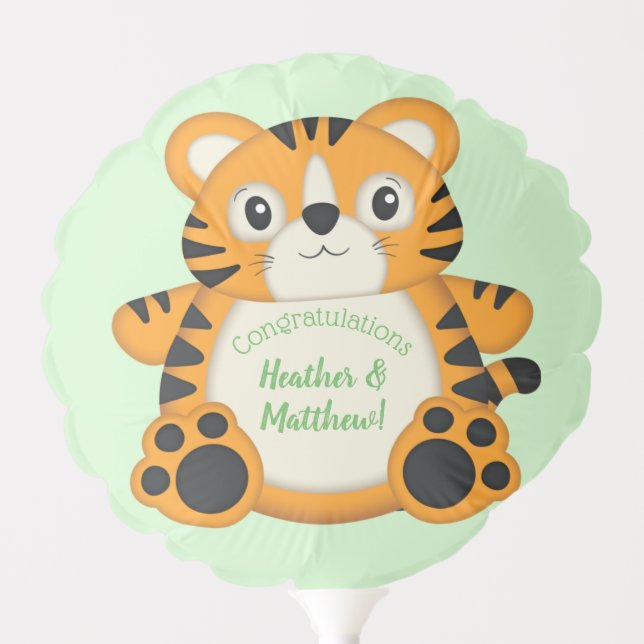 Tiger Baby Shower Safari Balloon (Front)