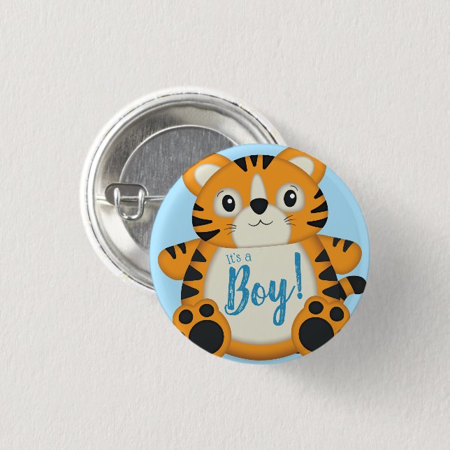 Tiger Baby Shower Safari Button (Front & Back)