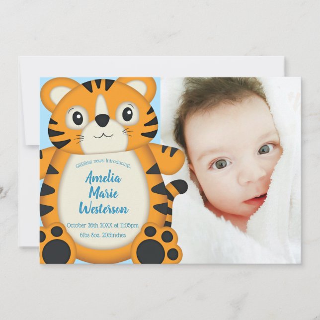 Tiger Baby Shower Safari Invitation (Front)