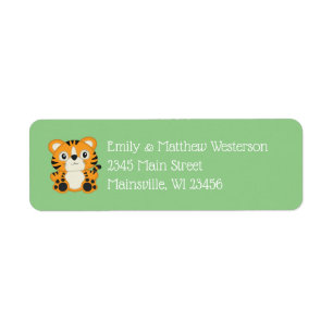 Tiger Baby Shower Safari Label