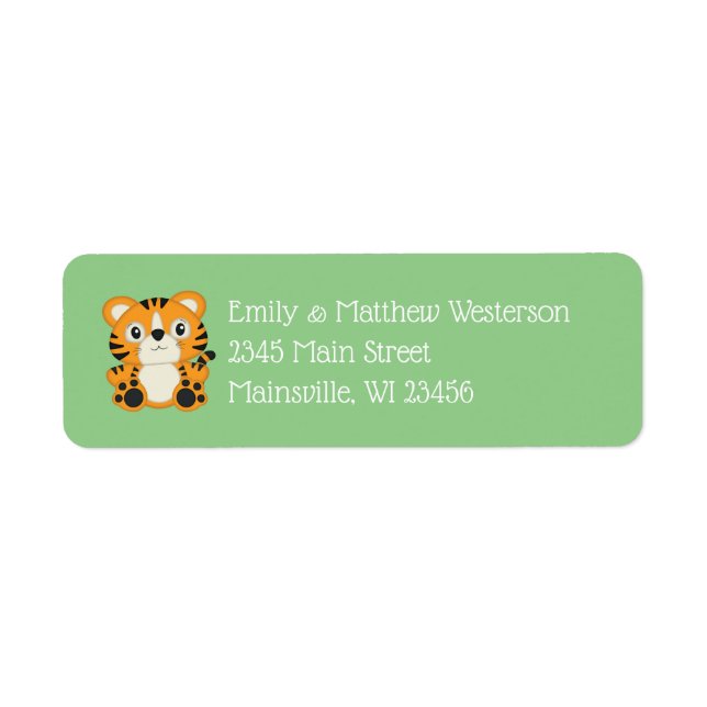 Tiger Baby Shower Safari Label (Front)