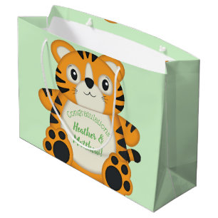Tiger Baby Shower Safari Large Gift Bag