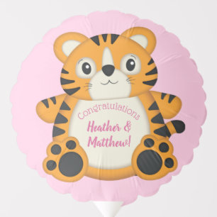 Tiger Baby Shower Safari Pink Girl Balloon