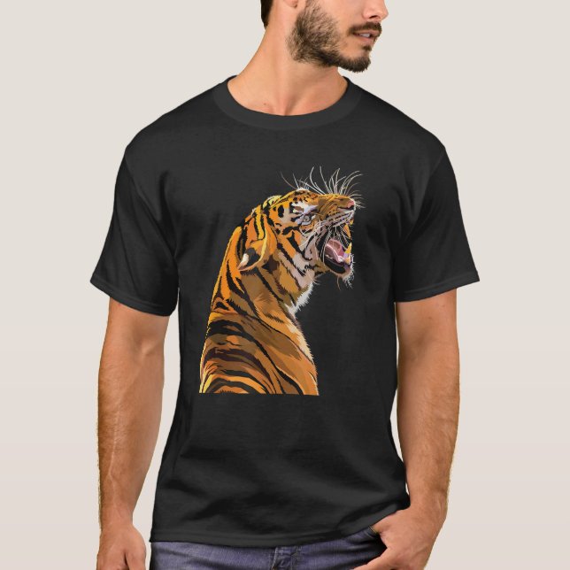 tiger back for lovers of Wildlife Tigers animal T-Shirt (Front)