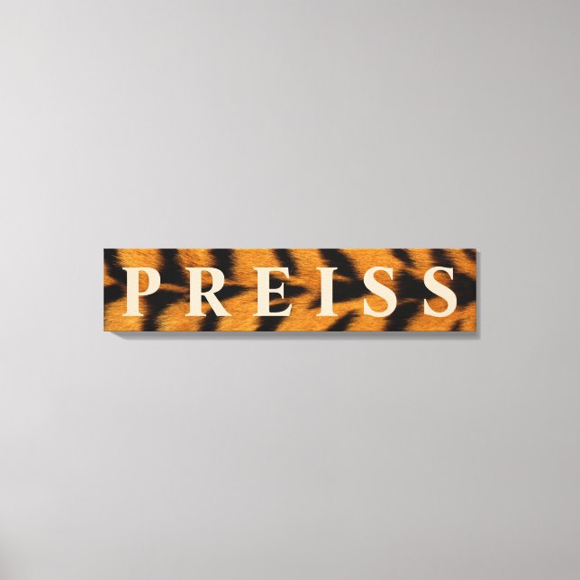 Tiger Background First/Family/Last Name Canvas Print (Front)