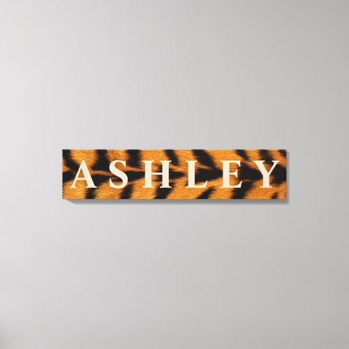 Tiger Background FirstFamilyLast Name Canvas Print