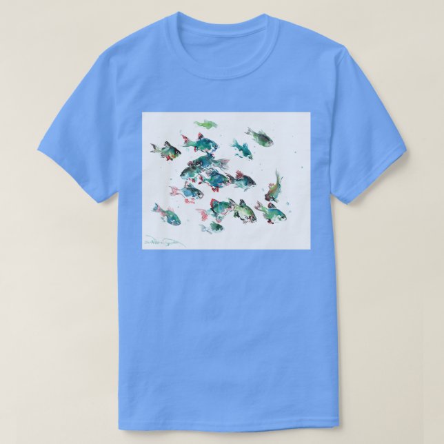 Tiger Barb Aquarium Fish T-Shirt (Design Front)