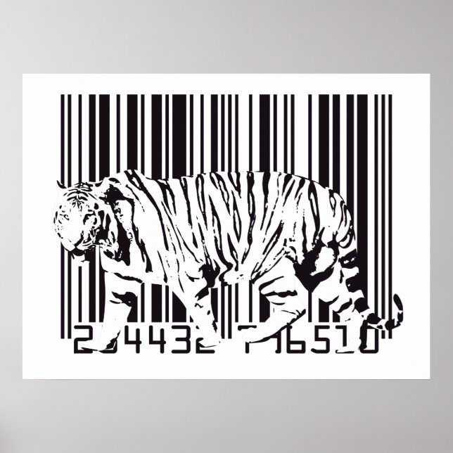 Tiger Barcode Art Poster (Front)