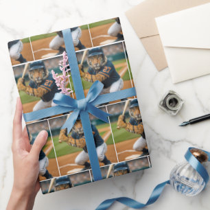 Tiger Baseball Player #27 Up To Bat Wrapping Paper