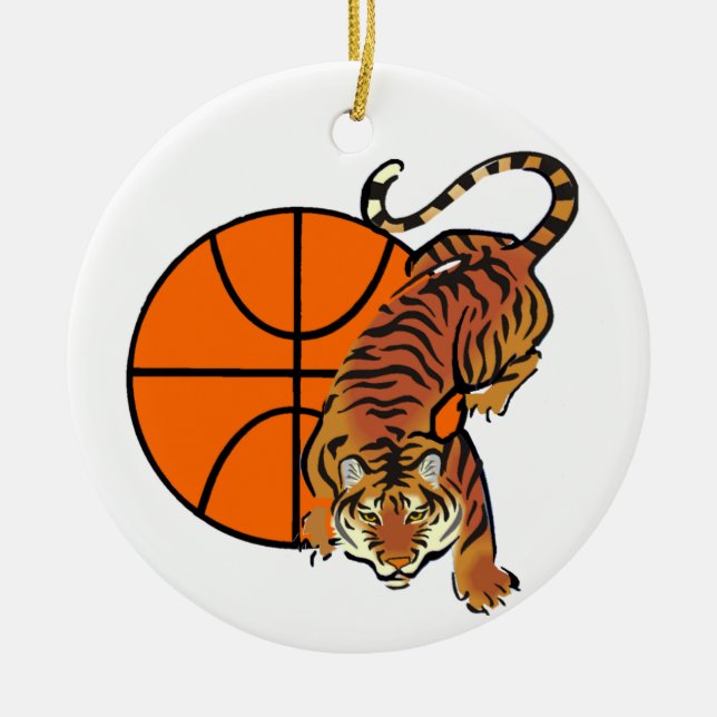Tiger Basketball T-shirts and Gifts Ceramic Ornament (Front)