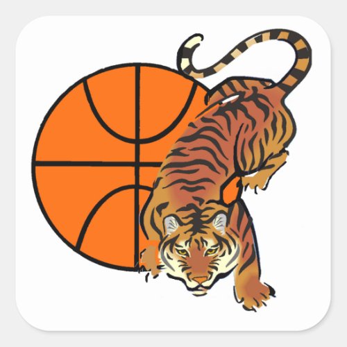 Tiger Basketball T_shirts and Gifts Square Sticker