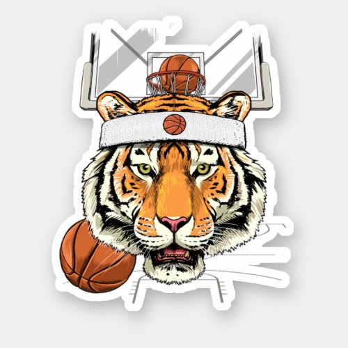 Tiger Basketball Tiger Lovers Basketball Player P Sticker