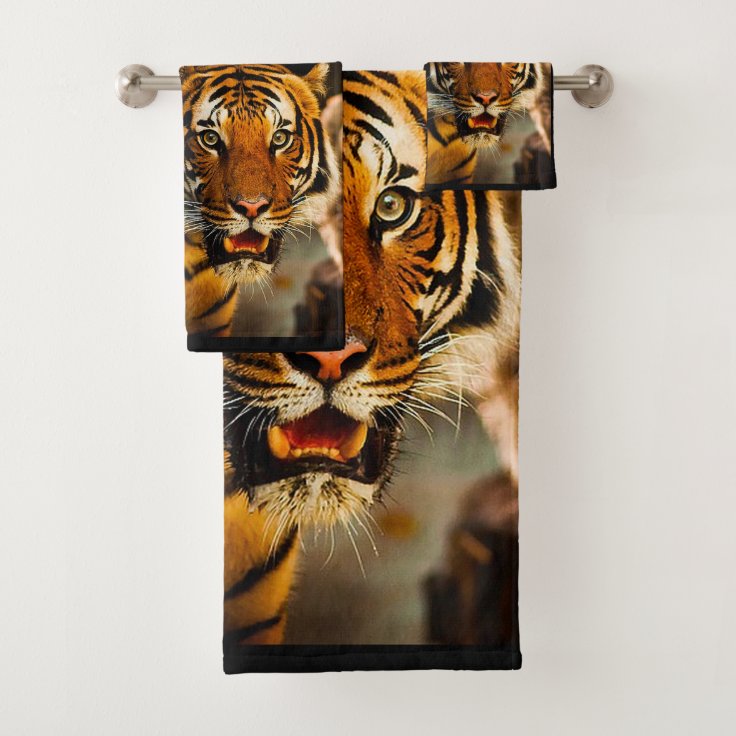 Tiger Bathroom Towel Set Zazzle
