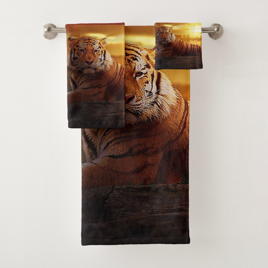 Tiger Bathroom Towel Set | Zazzle