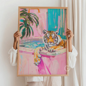 Tiger Bathtub Bathroom Print