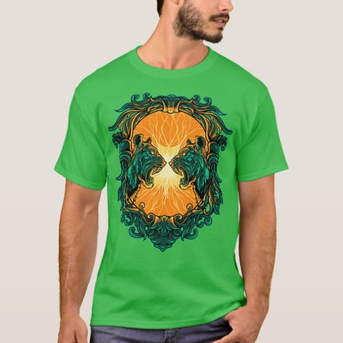 Tiger Battle Illustration T_Shirt
