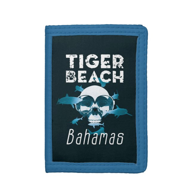Tiger Beach Bahamas Shark Diving Trifold Wallet (Front Vertical)