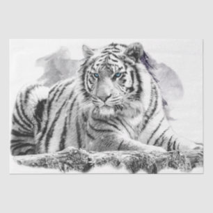 Tiger Bengal White Snow Tissue Paper