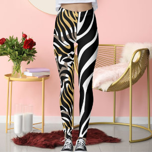 Tiger Big Cat Pattern Animal Brown White Black Fun Leggings