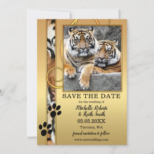 Tiger Big Cats Photo Save the Date Card