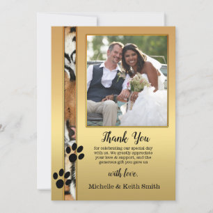 Tiger Big Cats Photo Wedding Thank You Card