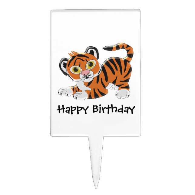 Tiger Birthday Cake Topper (Front)