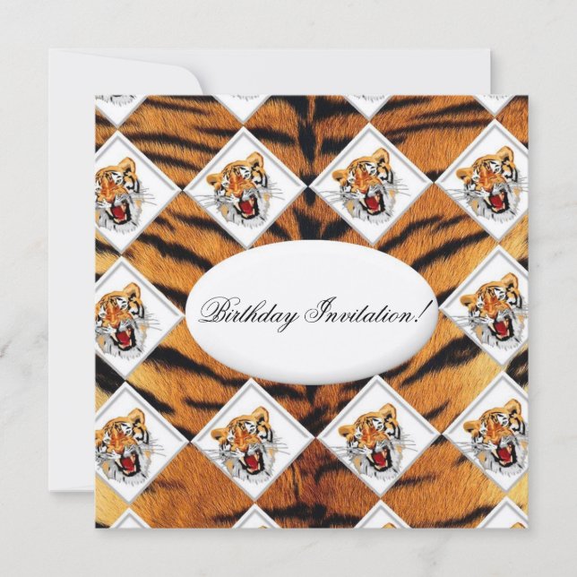Tiger Birthday Invitation (Front)