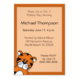 Tiger Birthday Invitations | Zazzle