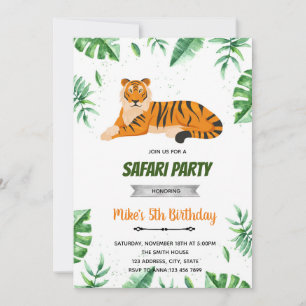 Tiger birthday invitation