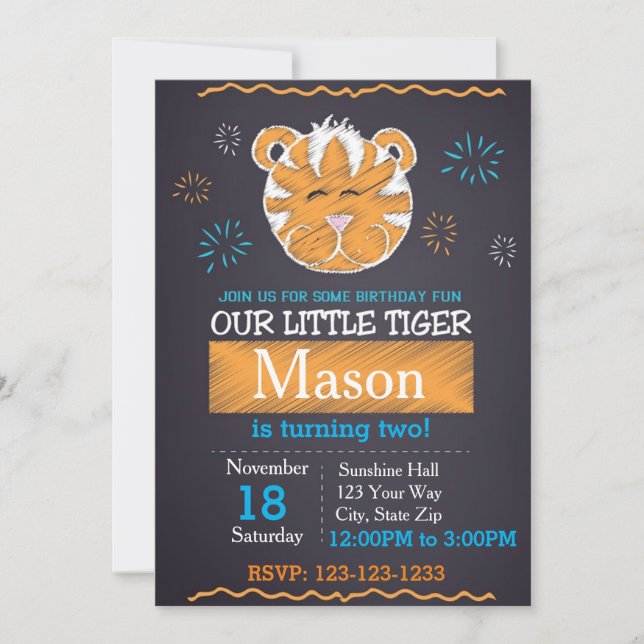 Tiger Birthday Invitation (Front)