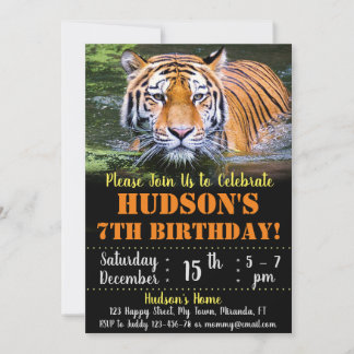 Tiger birthday invitation