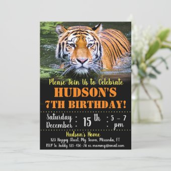 Tiger birthday invitation | Zazzle