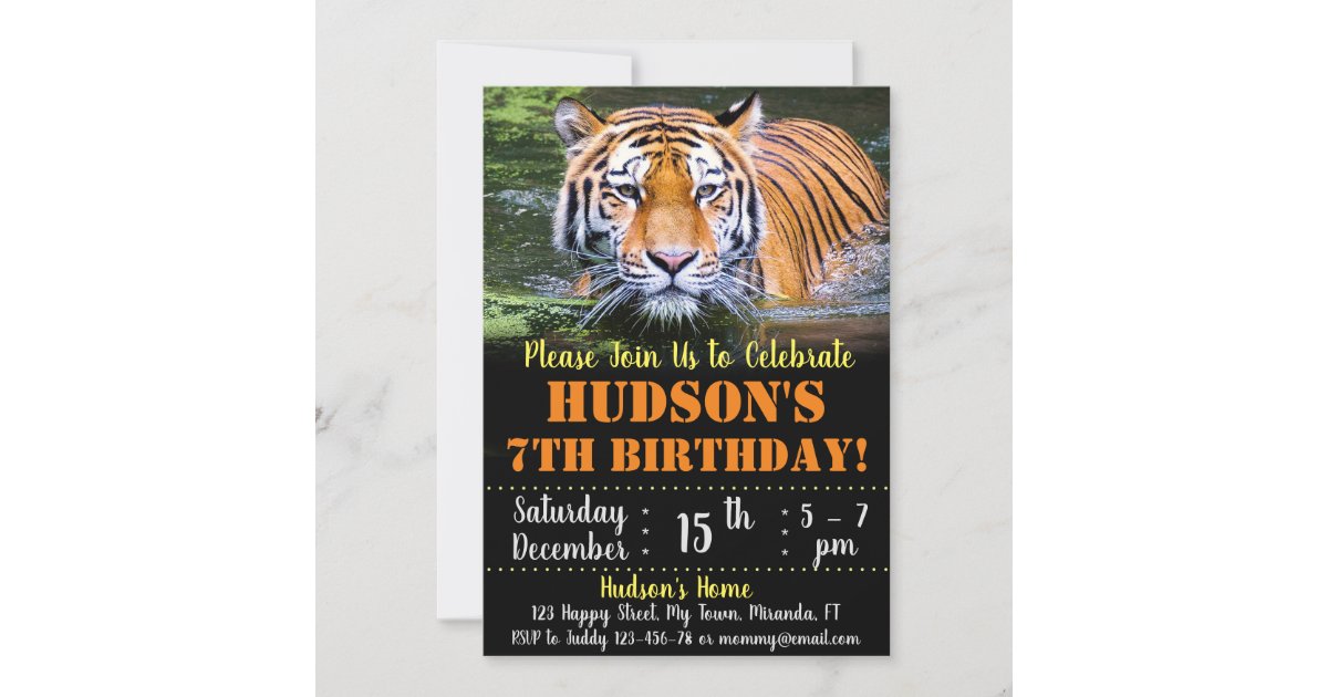 Tiger birthday invitation | Zazzle